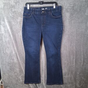Lee Womens Hi Rise Slim Fit Sculpting Pull On Bootcut Jeans Size 14P Inseam 27